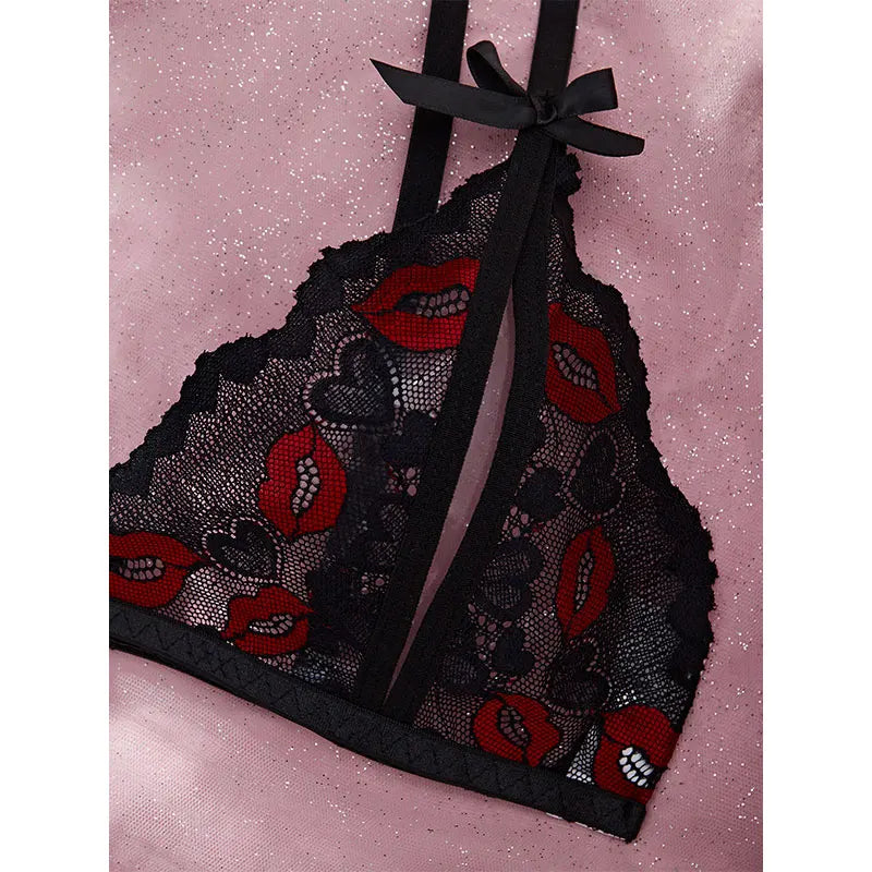 Open Bust Bra And Thong Set 2 Piece Women Lingerie Set Lace Underwear Bralette Bras Matching Seamless Panty Set Intimates
