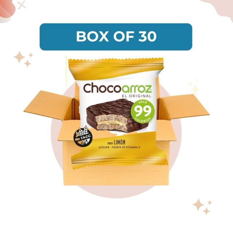 Alfajor Chocoarroz Limón box of 30