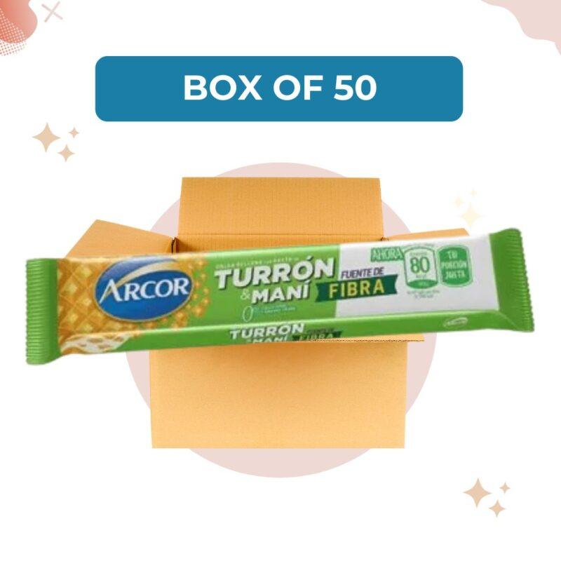 TURRÓN FIBRA & MANÍ BAR, 25 G (BOX OF 50)