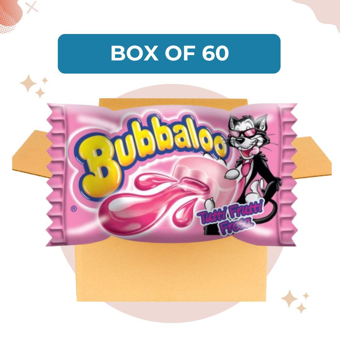 Bubbaloo Chicle Globo Tutti-Frutti Bubblegum, 300 g / 10.6 oz (Box of 60) -  ArgenSnack