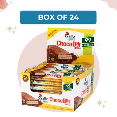Gallo Snacks Choco-Bar Milk Chocolate Coated Rice Bar Filled with Peanut Creamg box of 24 bars