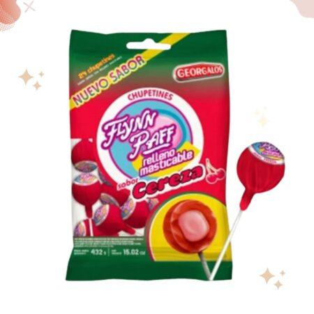 Flynn Paff Chupetines Cereza Fruit Flavored Lollypops, 432 g / 15.24 oz (bag of 24 lollypops)