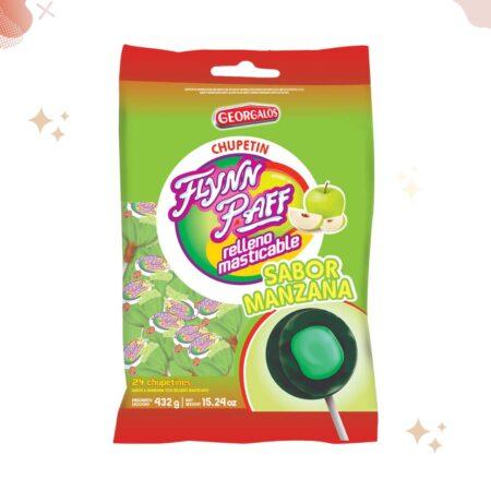 Flynn Paff Chupetines Manzana Fruit Flavored Lollypops, 432 g / 15.24 oz (bag of 24 lollypops)
