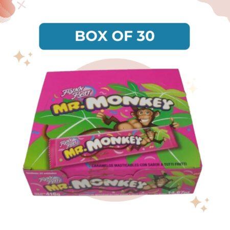 Mr Monkey Long Tutti-Frutti Soft Sour Candy, 13 g / 0.5 oz (box of 32 units)