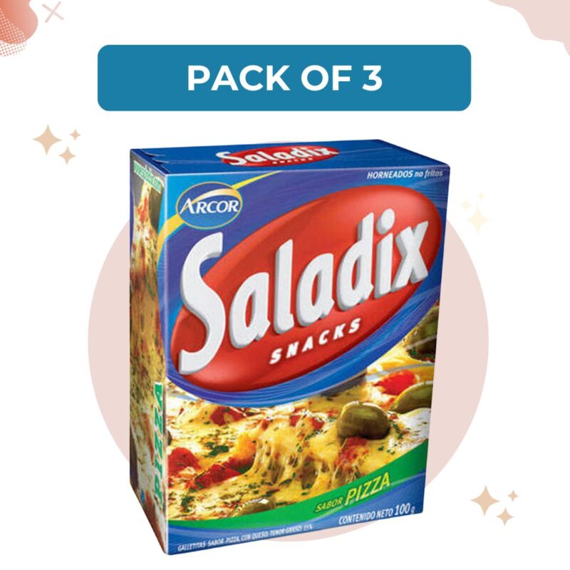 Saladix Pizza Cheese Snacks, Baked Not Fried, 100 g / 3.5 oz box (Pack of 3)