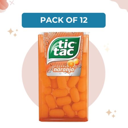 Tic Tac Pastillas Naranja Fresh Breath Mints Orange Flavor Candies, 16 g / 0.56 oz each (Pack of 12)