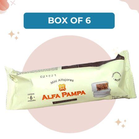 Mini alfajores "Alfa Pampa" of white chocolate Box of 6