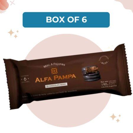 Mini alfajores "Alfa Pampa" of chocolate Box of 6