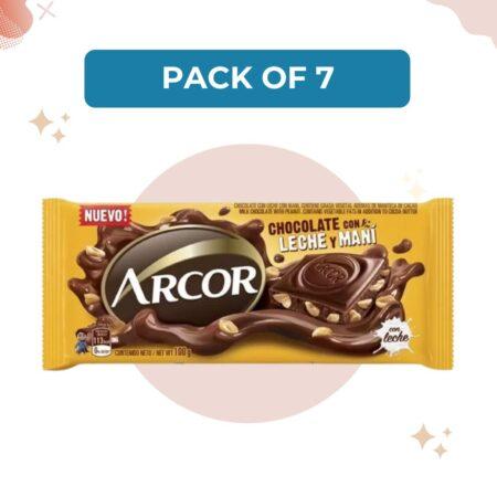 CHOCOLATE ARCOR 100g LECHE MANI (PACK OF 7)