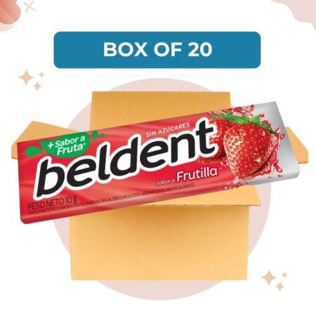 Beldent Chicle Frutilla Strawberry Bubblegum Fresh No Sugar, 10 g / 0.35 oz (Box of 20)