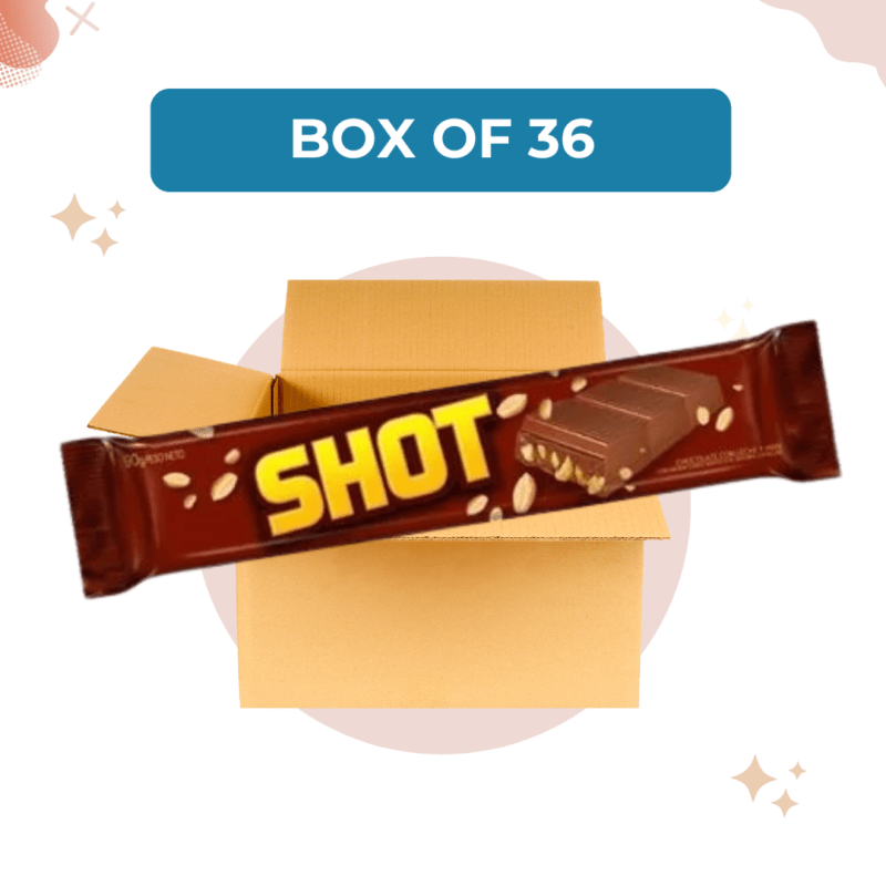 SHOT MILK CHOCOLATE BAR WITH PEANUTS, 90G (BOX OF 36)