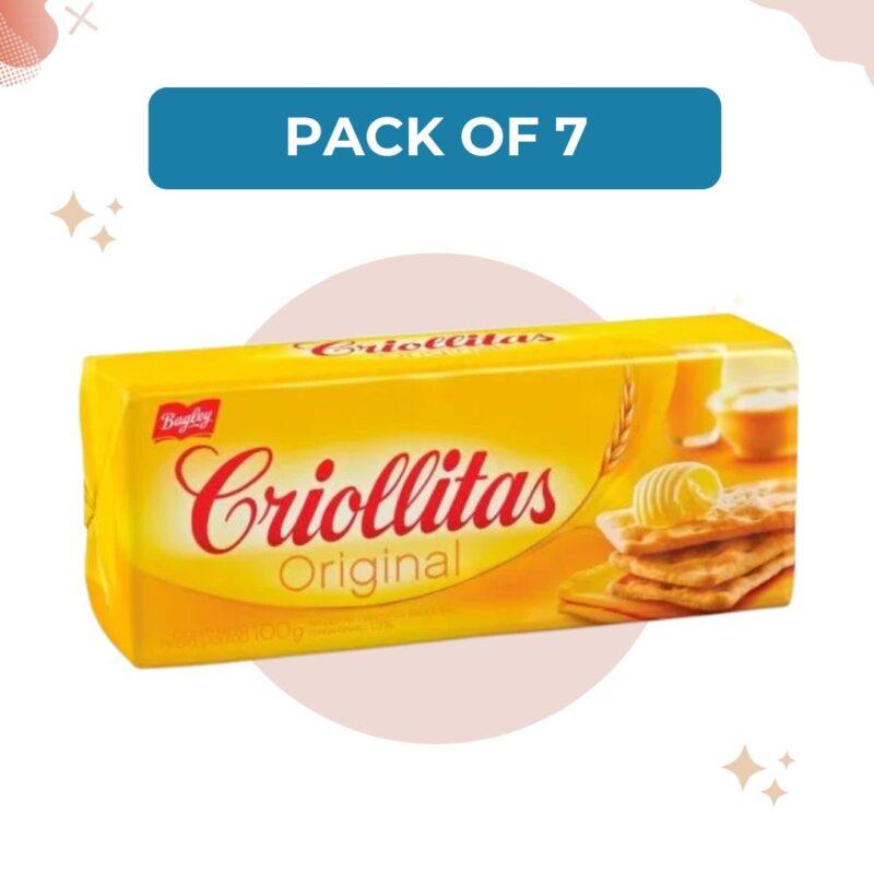 CRIOLLITAS WATER BISCUITS CLASSIC GALLETITAS 100G (PACK OF 7)