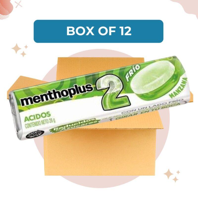 Menthoplus 2 Ácidos Frío Manzana, Cold Acids Apple Lyptus Hard Candy , 27.2 g / 0.95 oz ea (box of 12)