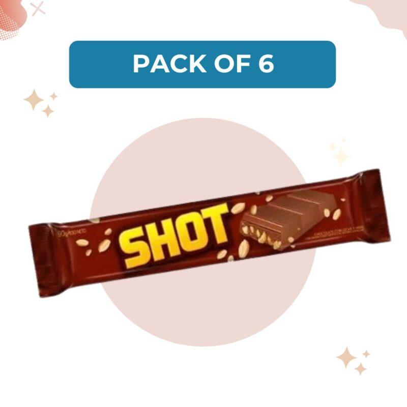 SHOT MILK CHOCOLATE BAR WITH PEANUTS, 90G (PACK OF 6)