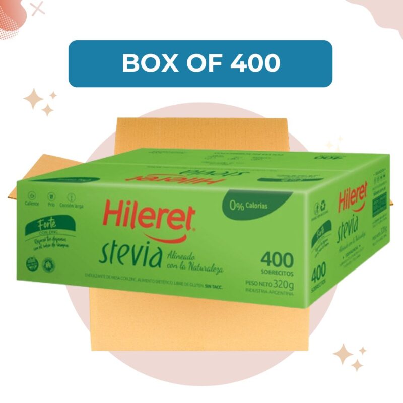 Hileret Sweetener Stevia in Bags (Box of 400 bags)